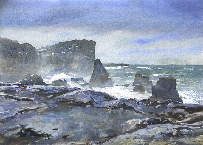 Icelandic rocky coast art