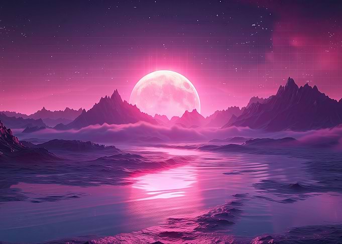 Neon Fantasy Landscape