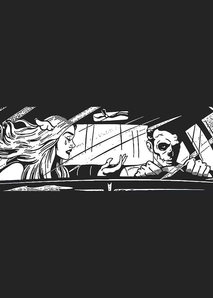 in the car