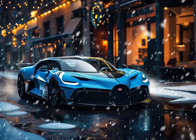 Bugatti Divo car in winter