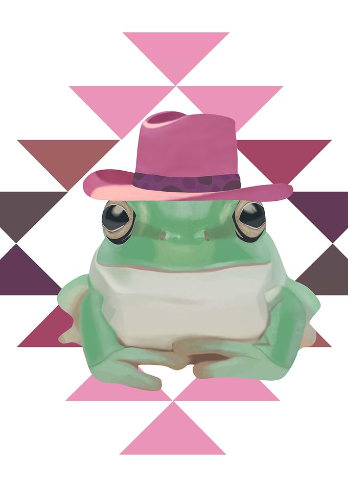 Pink Cowboy Hat Frog