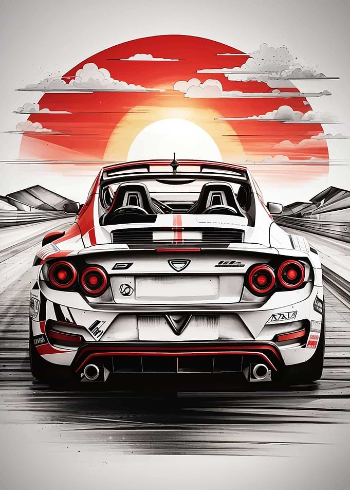 JDM car Sunset Streak