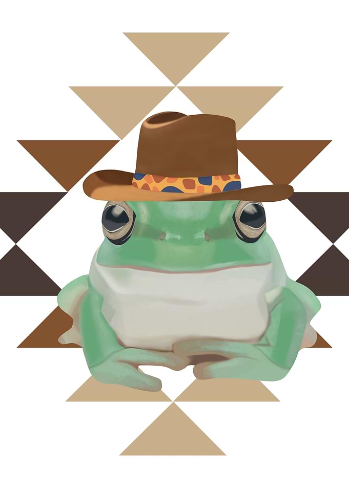 Frog With Cowboy Hat