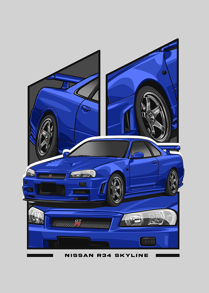 Nissan r34 Skyline blue