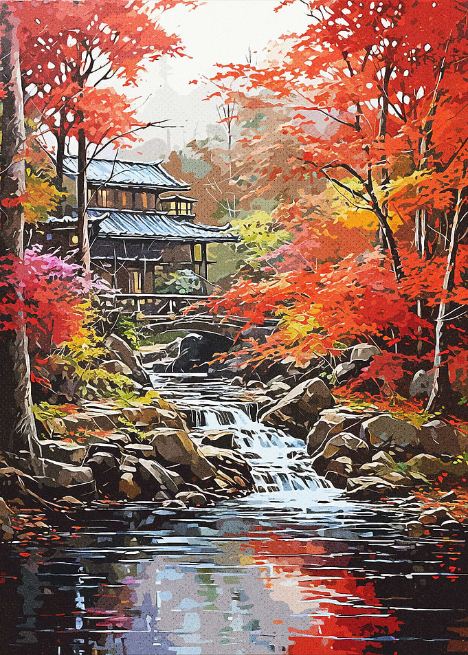 The river flows