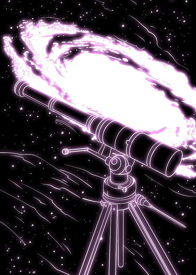 Neon Cosmic Lens Space