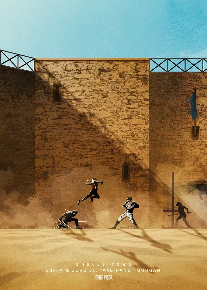 Luffy & Zoro vs Axe Hand