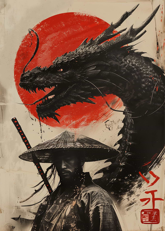 Japanese Dragon Samurai