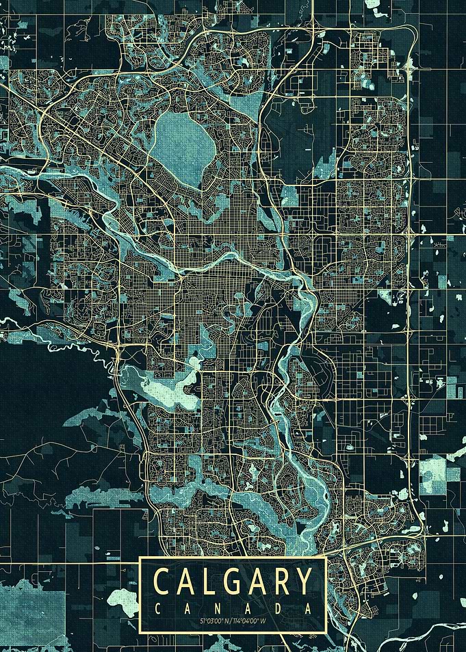 Calgary City Map Summer