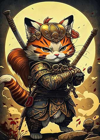 cat samurai japanese