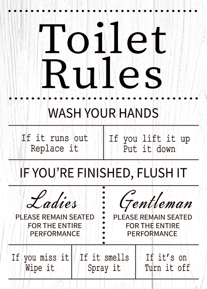 Toilet Rules Funny WC