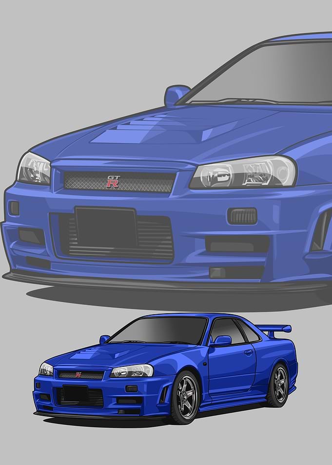 Nissan r34 Skyline blue