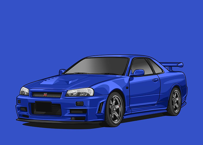 Nissan r34 Skyline blue