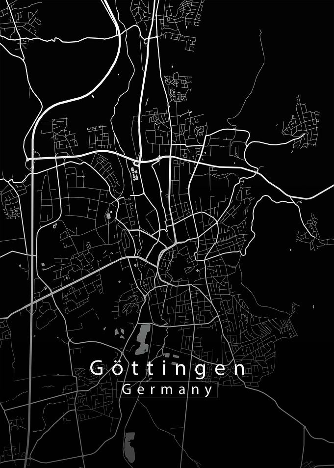 Goettingen City Map black