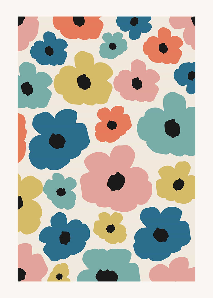 Colorful Retro Flowers