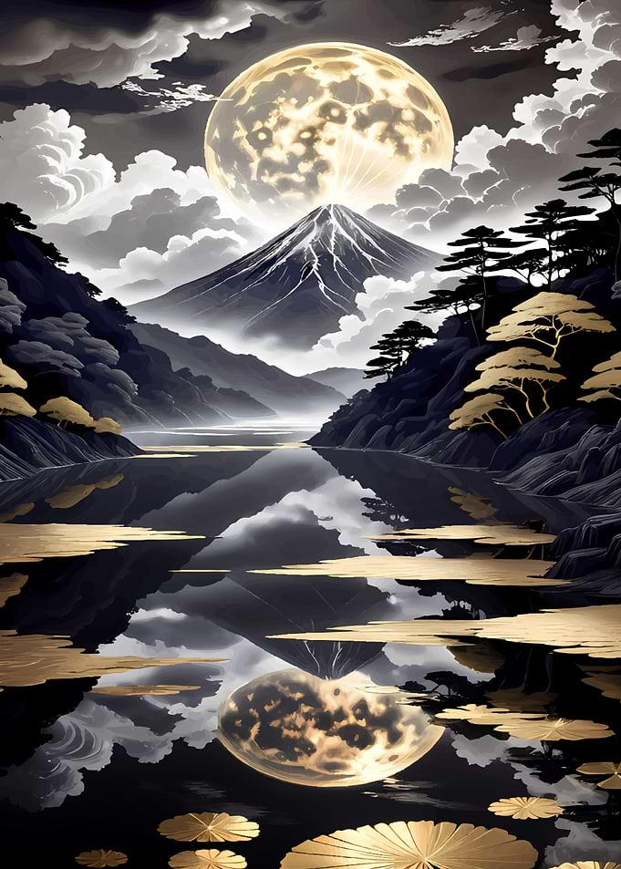 Japanese Golden Moon