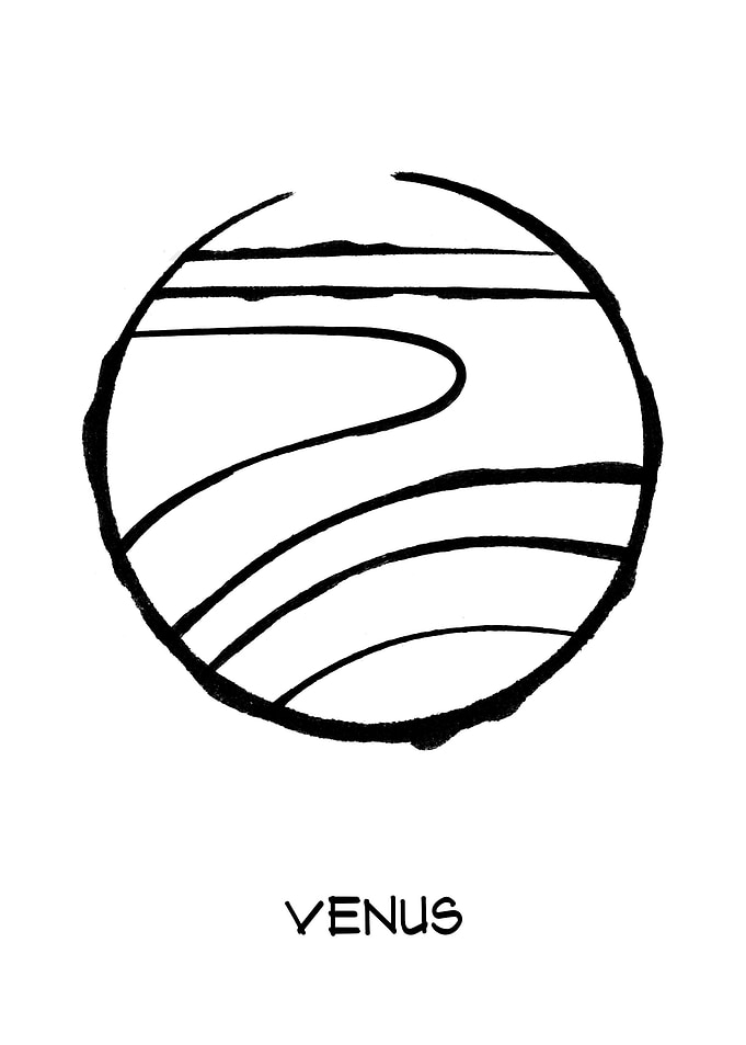 Planet Venus Line Art