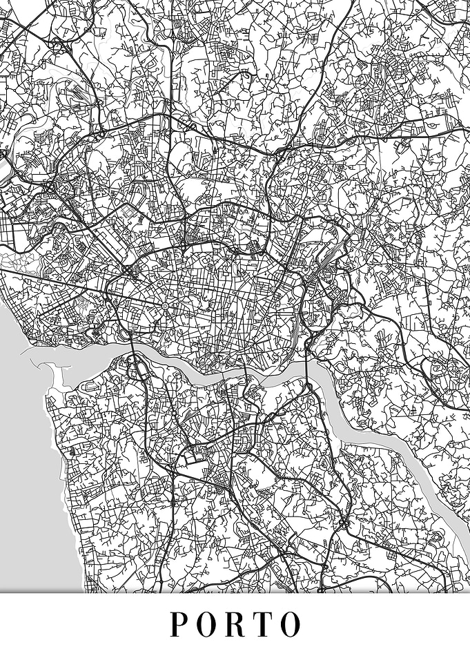 Porto White Map