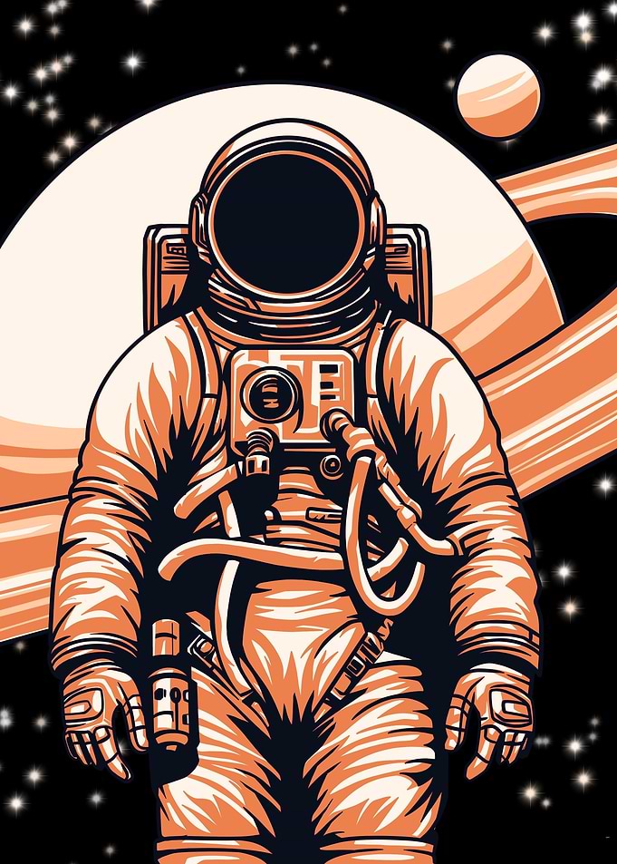 Astronaut in Saturn
