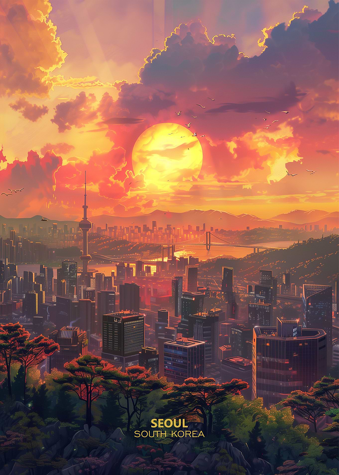 Sunset Seoul South Korea