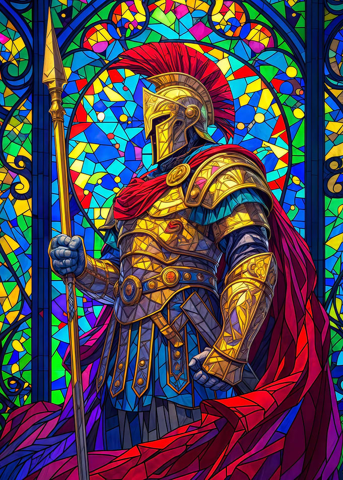 Stained Glass Spartan
