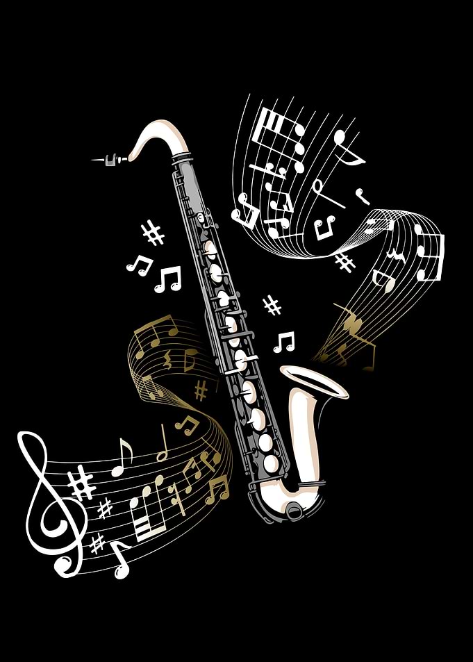 Retro Bass Clarinet Player