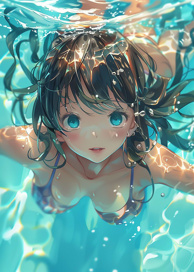 Anime Girl Swimming