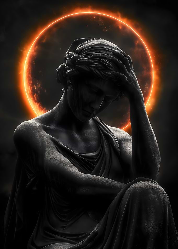 Eclipsed Greek Statue Halo