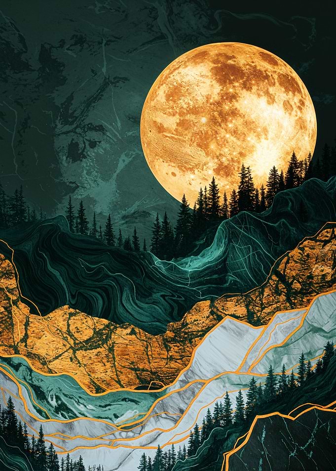 Golden Forest at Moonlight
