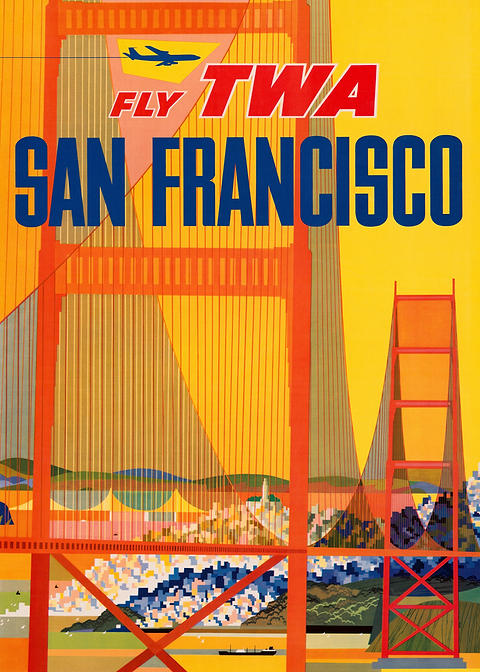TW San Francisco — vintage poster restored on metal