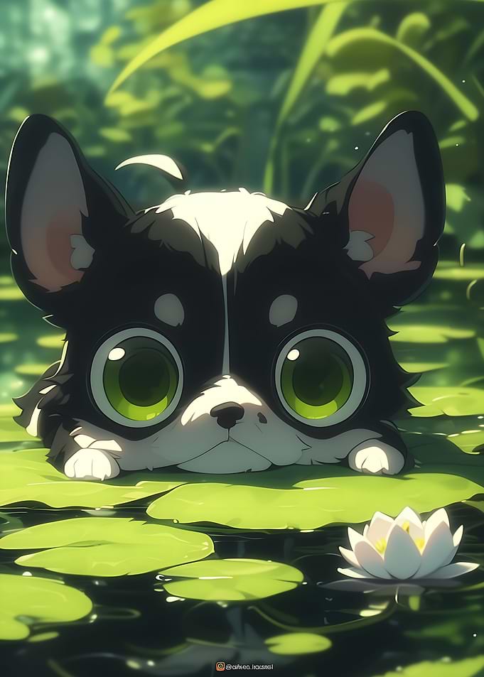 Baby Puppy on Sea rose