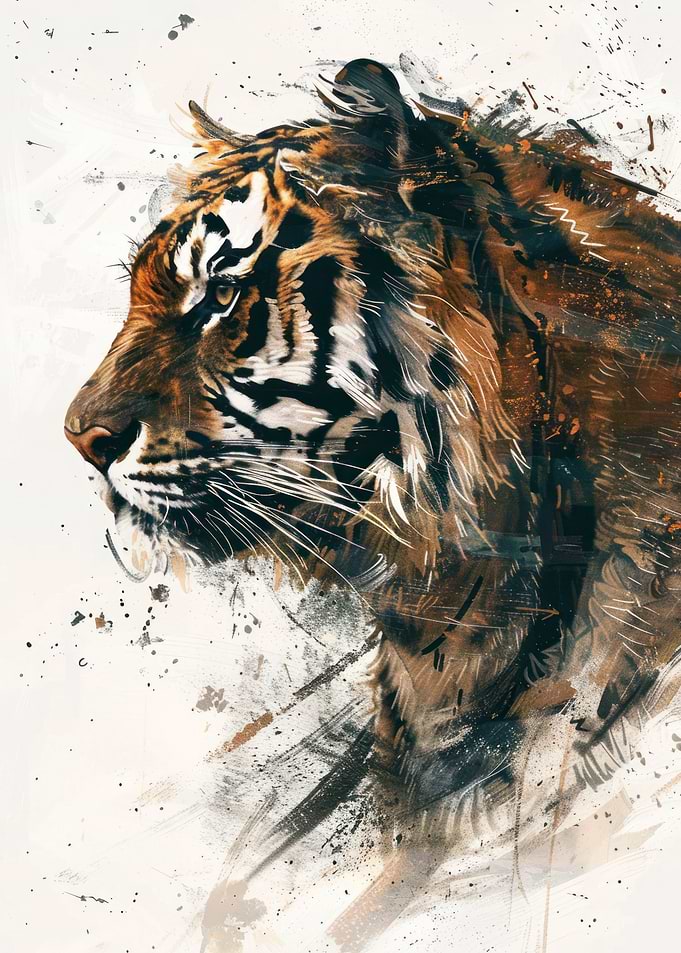 Tiger Profile Art Painting