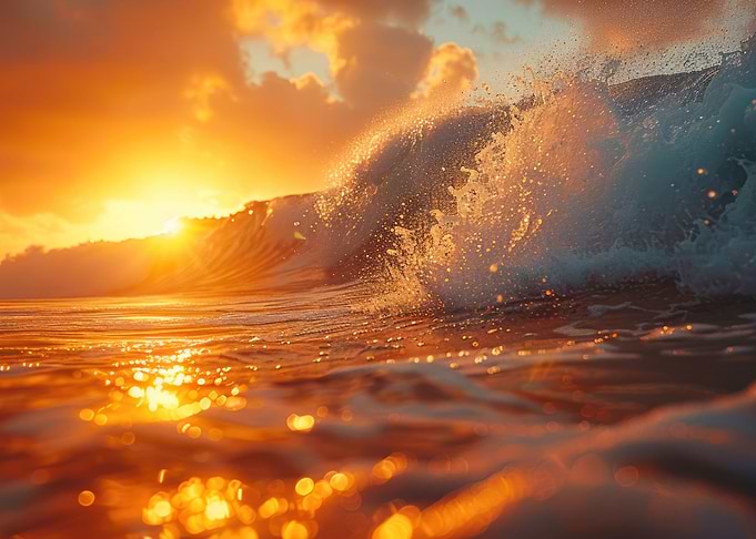 Golden Waves at Sunset