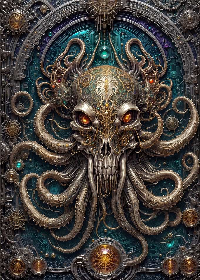 Cybernetic Kraken Skull