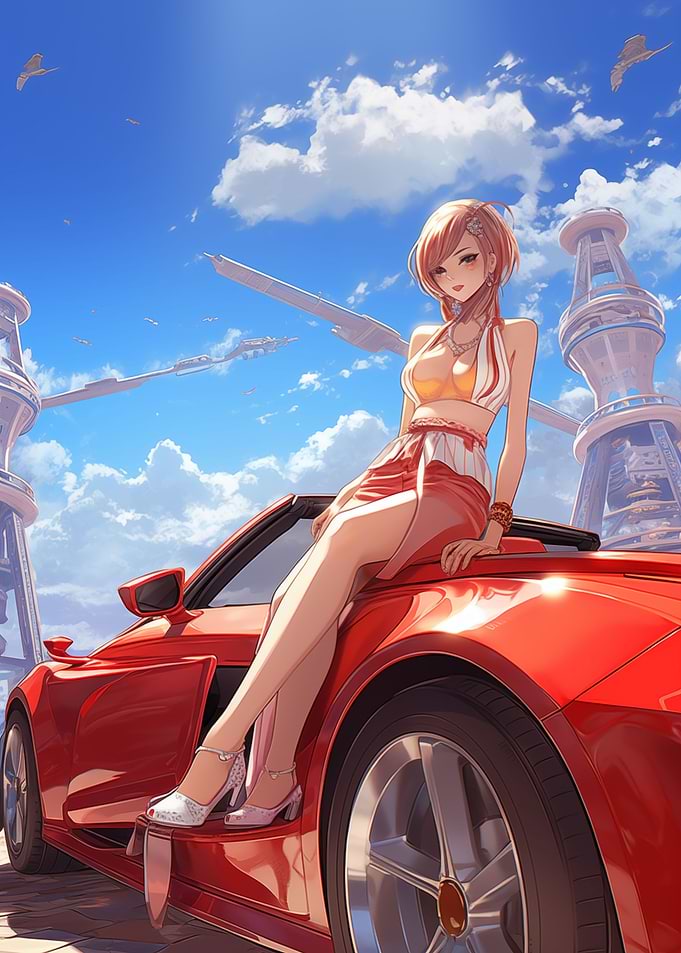 Sexy Anime Car Girl