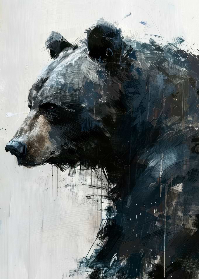 Grizzly Bear Portrait Art