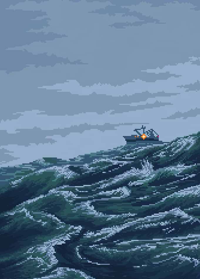 beautiful sea pixel art