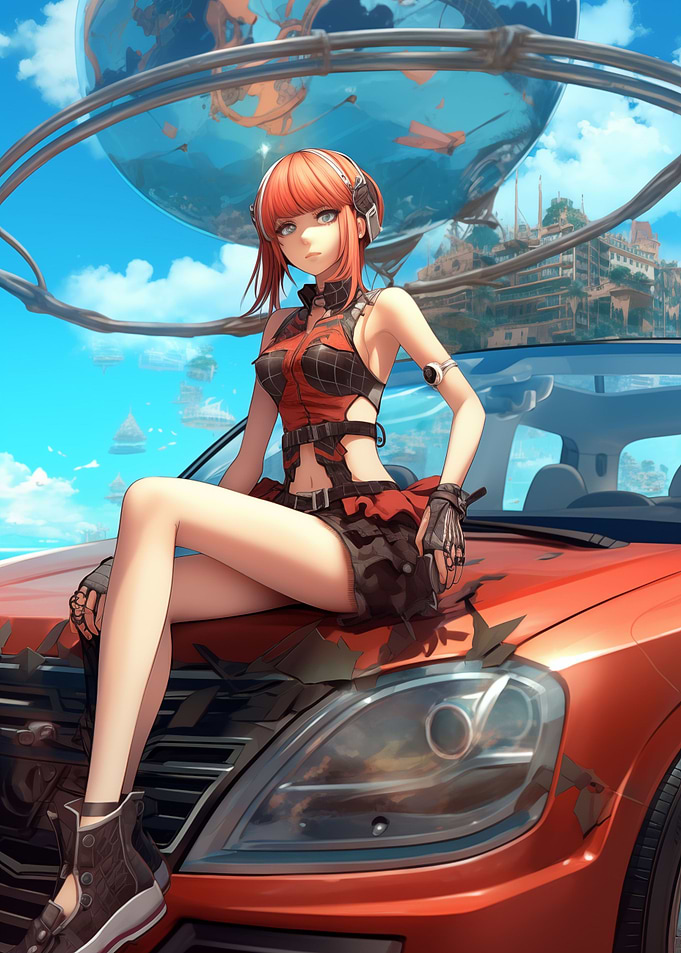 Sexy Anime Car Girl