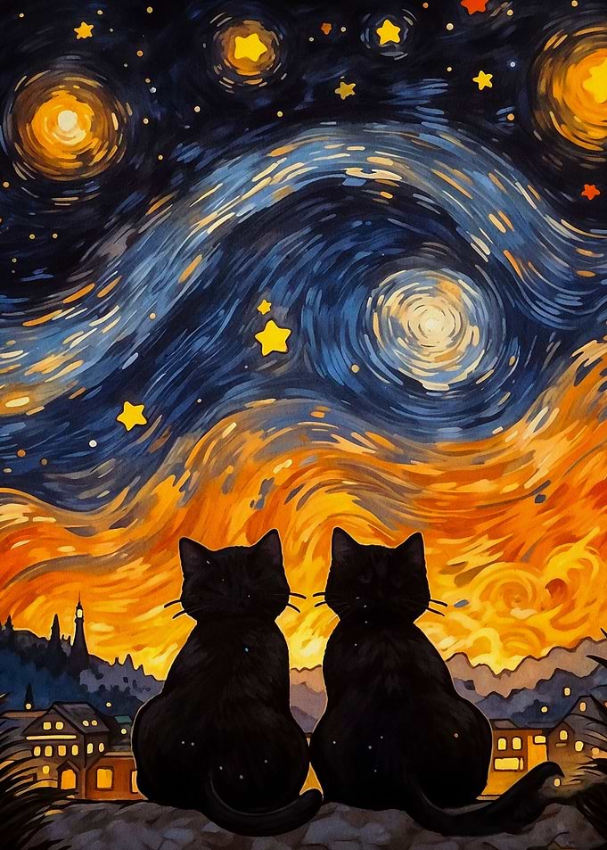 starry night cat