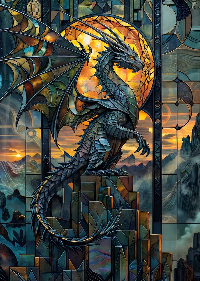 Stained Glass Dragon Majes