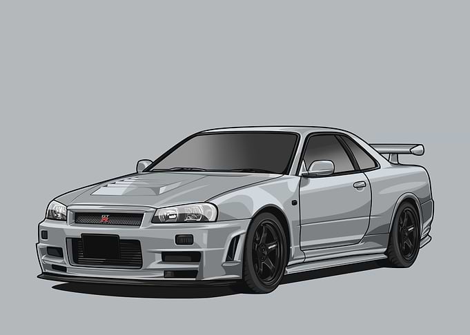 Nissan r34 Skyline white