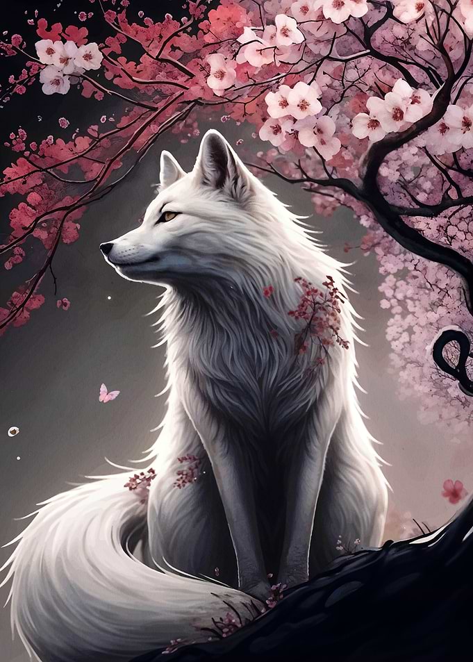 Wolf Cherry Blossom animal