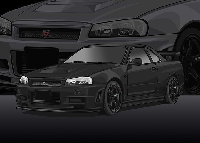 Nissan r34 Skyline white