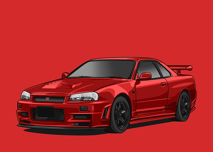 Nissan r34 Skyline red