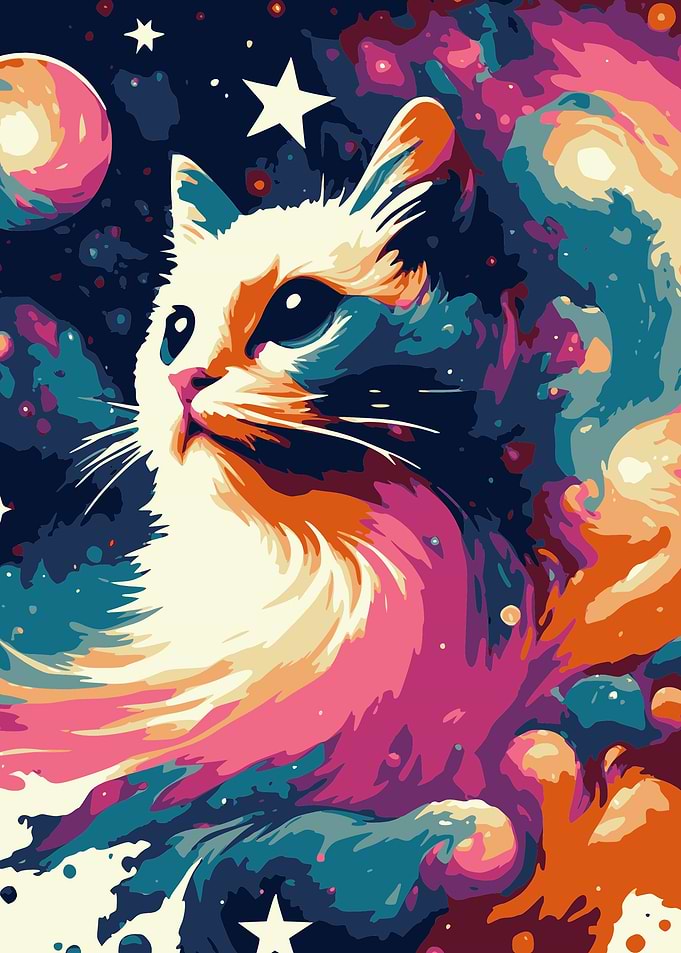 retro style cat