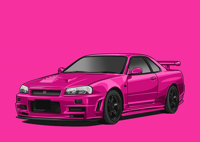 Nissan r34 Skyline pink
