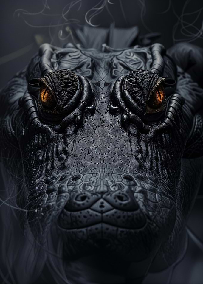 Crocodile in Black Smoke