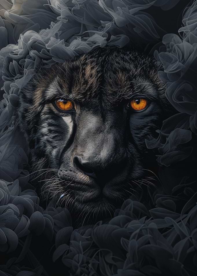 Cheetah in Black Smoke