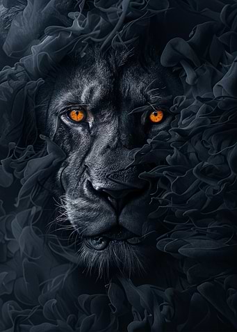 Lion in Black Smoke