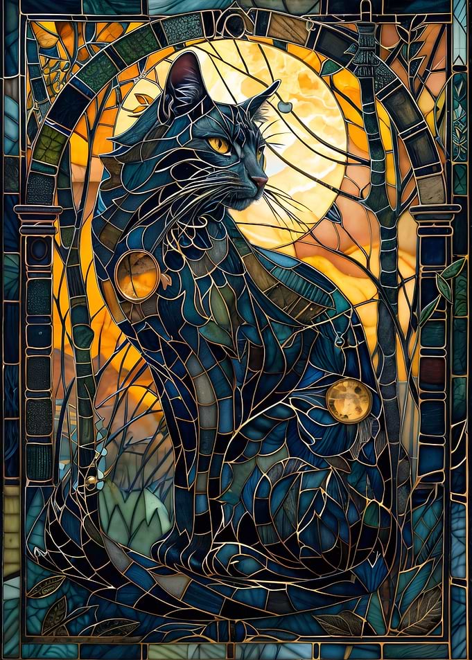 Stained Glass Cat